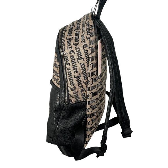 Juicy Couture Vintage Y2K Beige Black Backpack Cross my Heart NWT - Picture 3 of 13